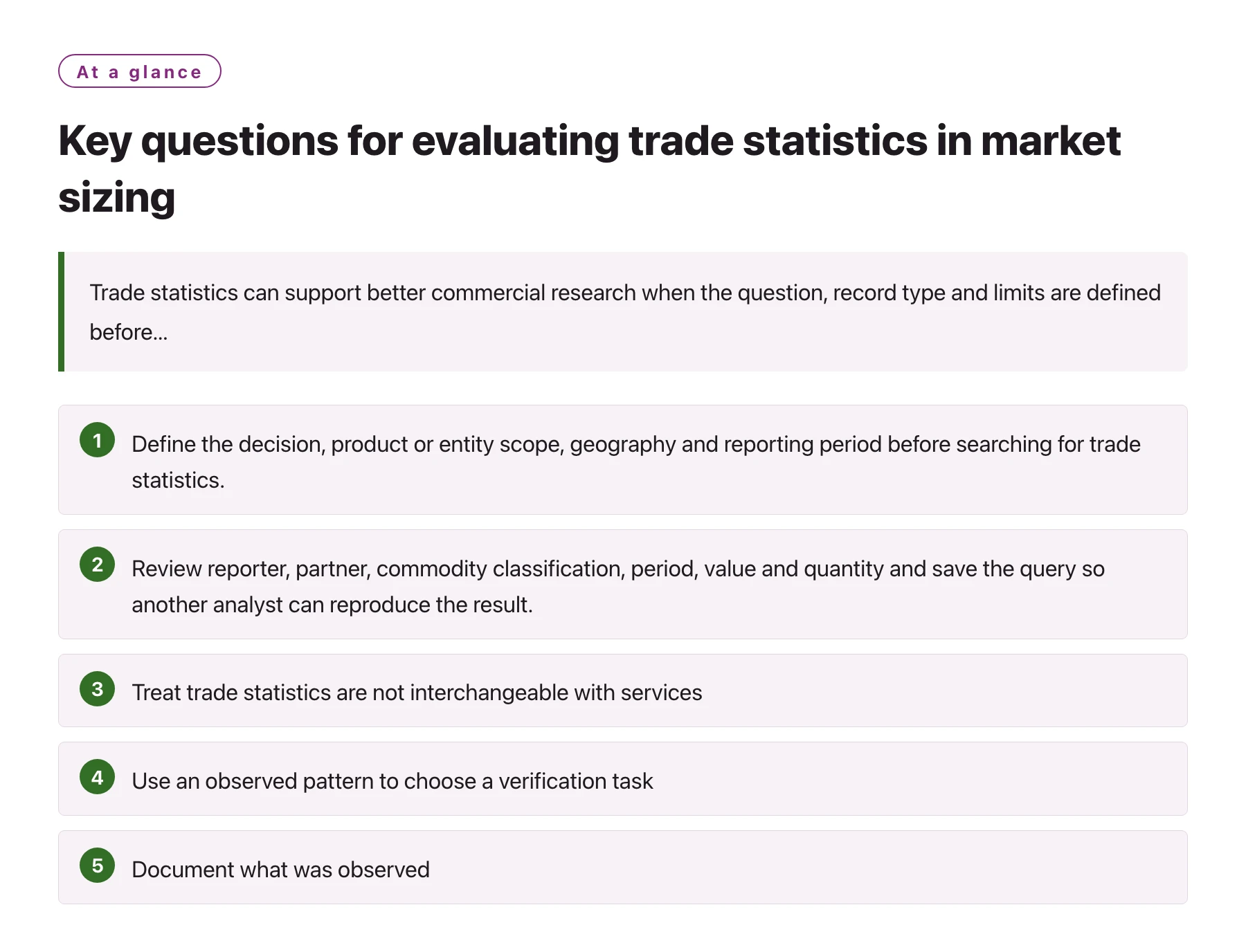 Key questions for evaluating trade statistics in market sizing——全文要点速览
